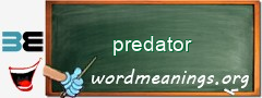 WordMeaning blackboard for predator